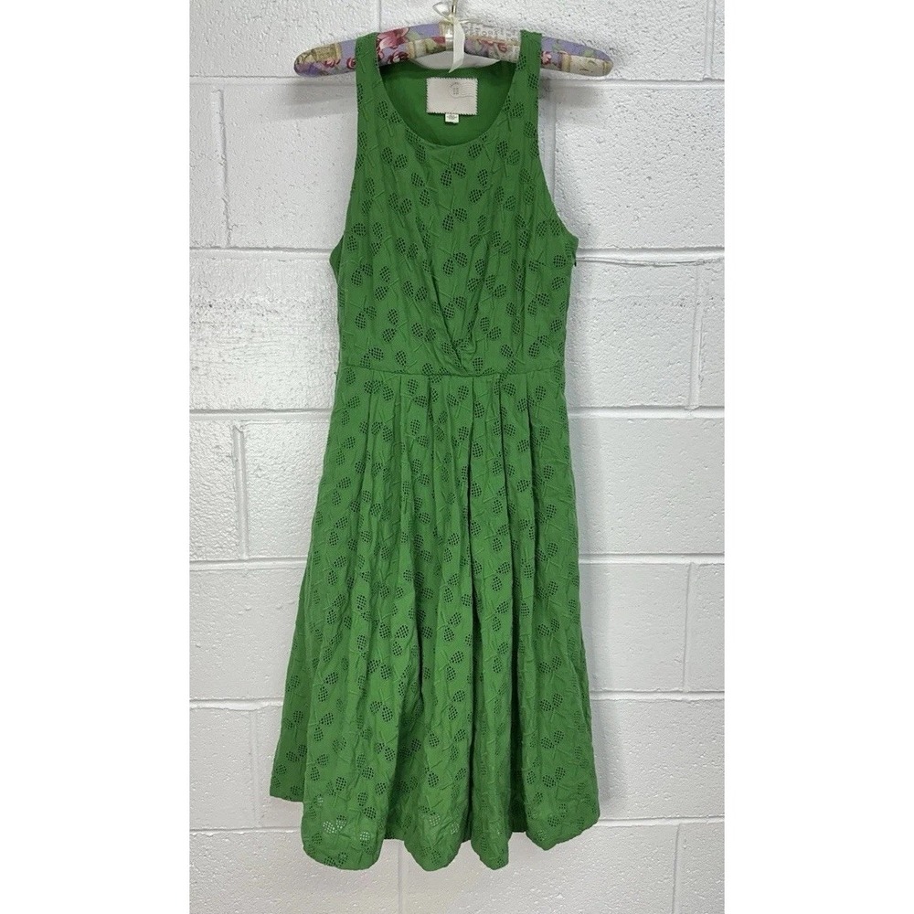 Anthropologie Grass Court Embroidered Tennis Dress / Grass Green / Women's 00‎
